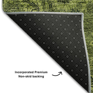Premium Machine Washable Mayfield AMF661 Olive 2'3" x 7'6" Runner Rug