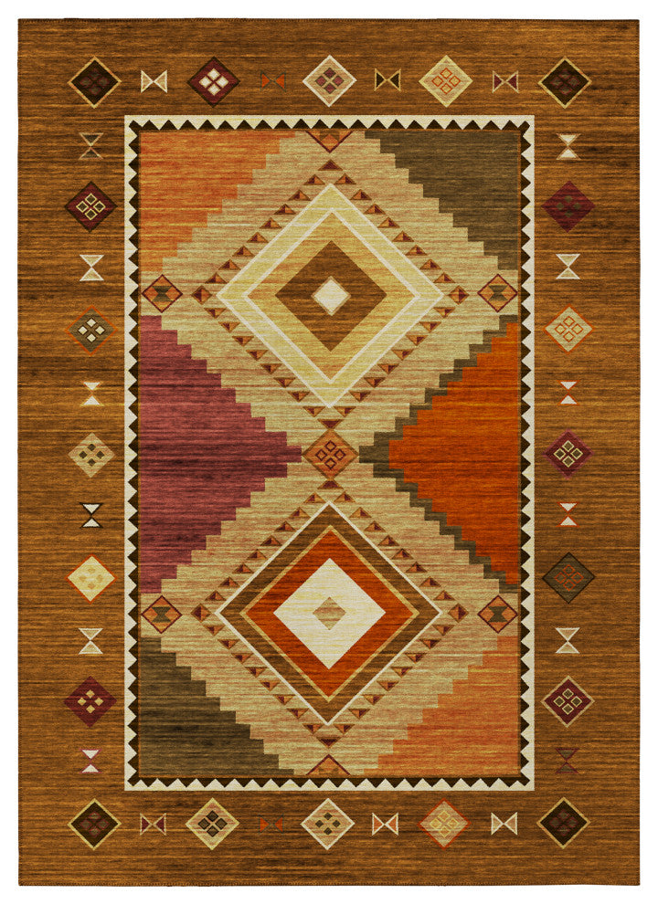 Indoor/Outdoor Phoenix PH2 Walnut Machine Washable 3' x 5' Rug