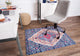 Porto Blue and Red Rug'd Chair Mat, 36"x48", .25" Pile Height