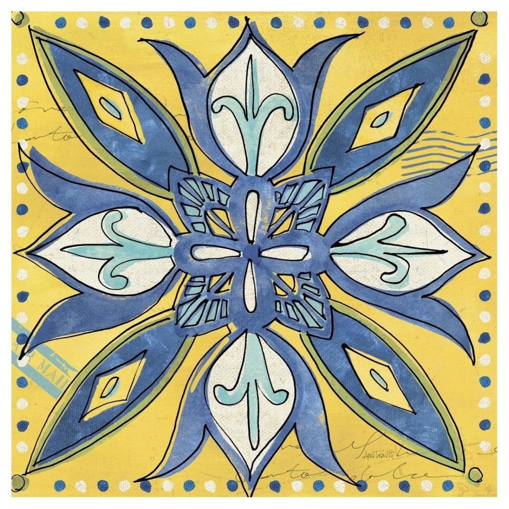 "Tuscan Sun Tile II Color" Digital Paper Print by Anne Tavoletti, 32"x32"