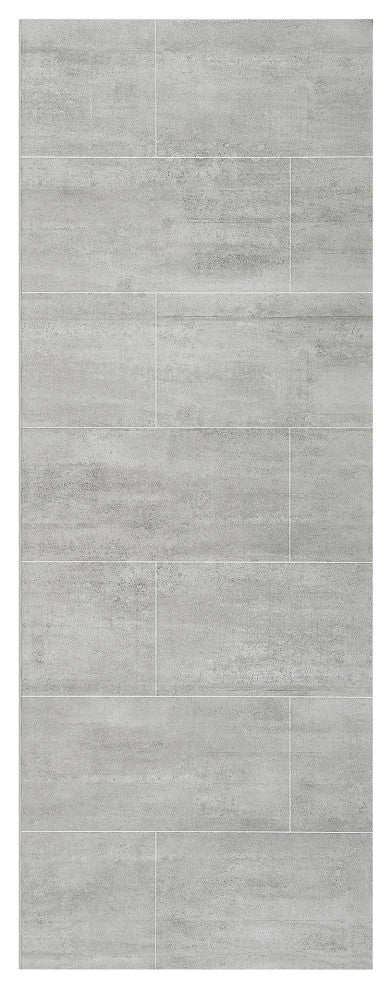 Ove Decors Misty 60x32" Solid Surface Corner Shower Wall, Gray Tiles