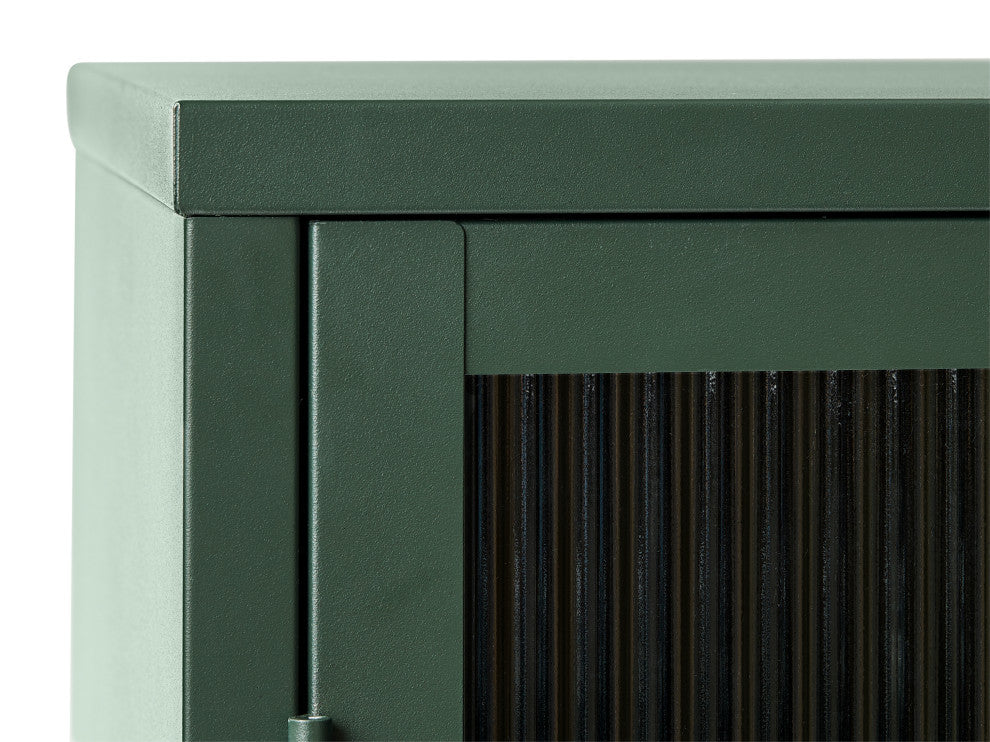 Metal & Glass 55" Display Cabinet, Green