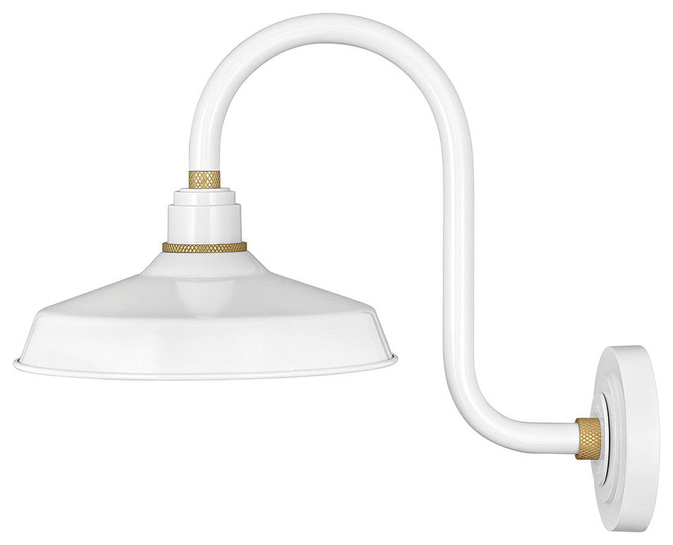 Hinkley Foundry Classic Small Tall Gooseneck Barn Light, Gloss White
