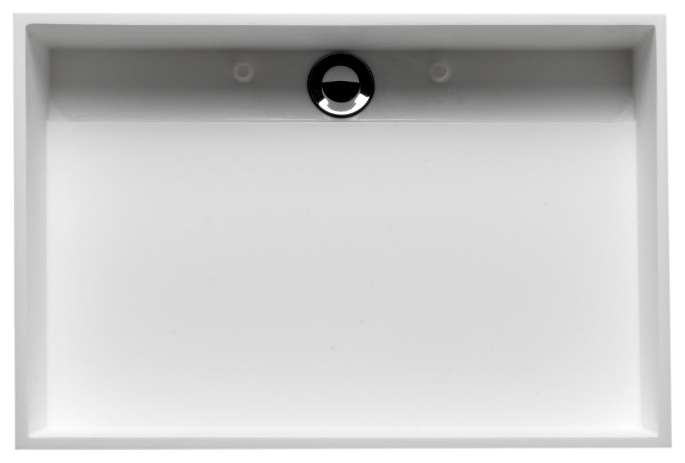 20" x 14" White Matte Solid Surface Resin Sink