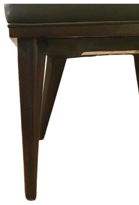 Mid Century Modern Anvil T Back Dining Chair  Black Leather Ergonomic Side