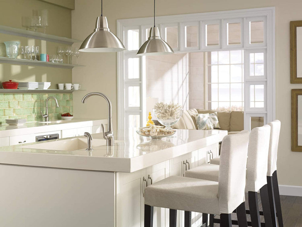 Spot-Resist Stainless High-Arc Kitchen Faucet with Side Spray and Single Handle
