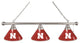 Holland University of Nebraska 3-Shade Billiard Light - Chrome Fixture
