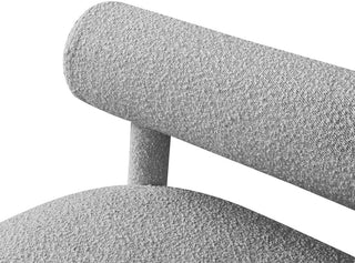 Parlor Boucle Fabric Upholstered Bench, Gray