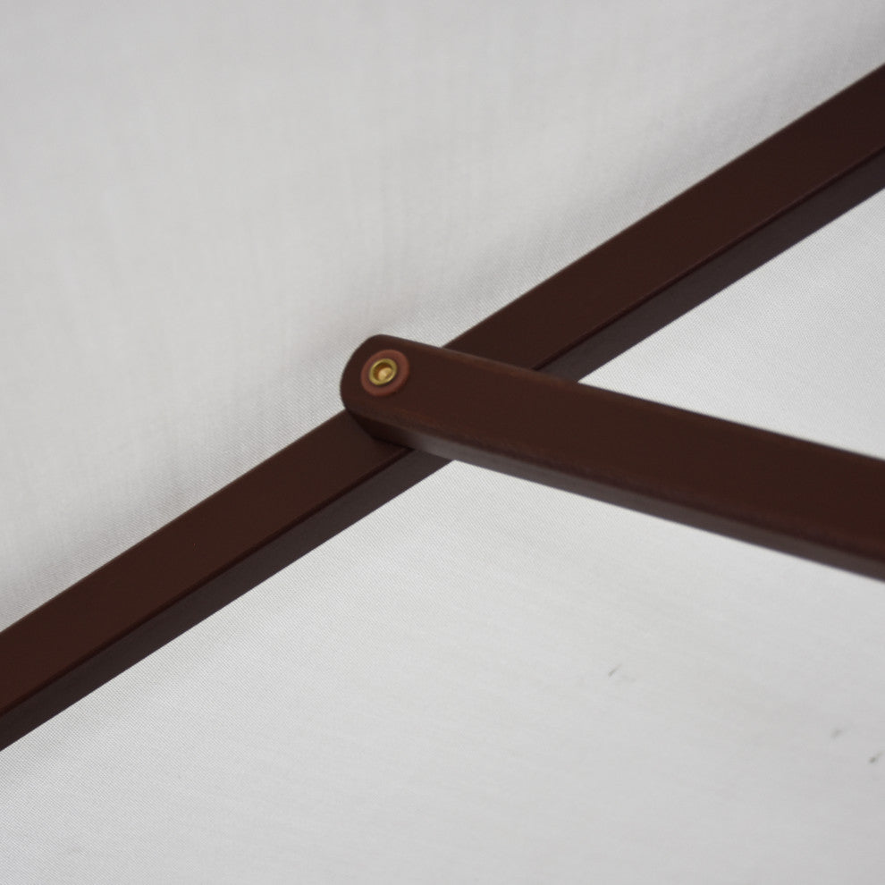 9' Square Push Lift Wood Umbrella, Sunbrella, Dolce Mango