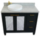 43" Single Vanity, Dark Gray Finish With Gray Granite
