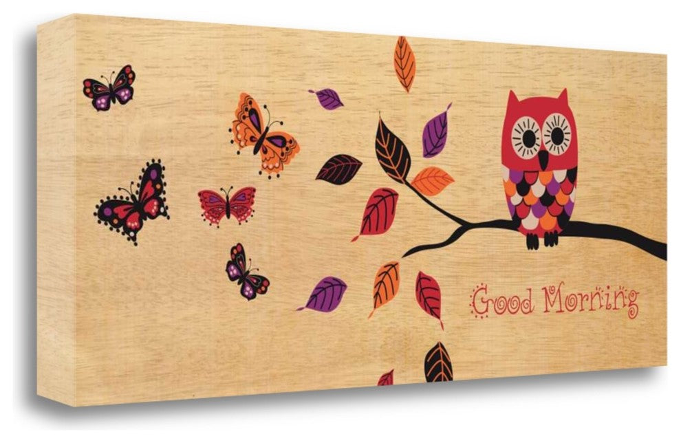 "Good Morning Owl" By Wild Apple Portfolio, Giclee Print on Gallery Wrap Canvas