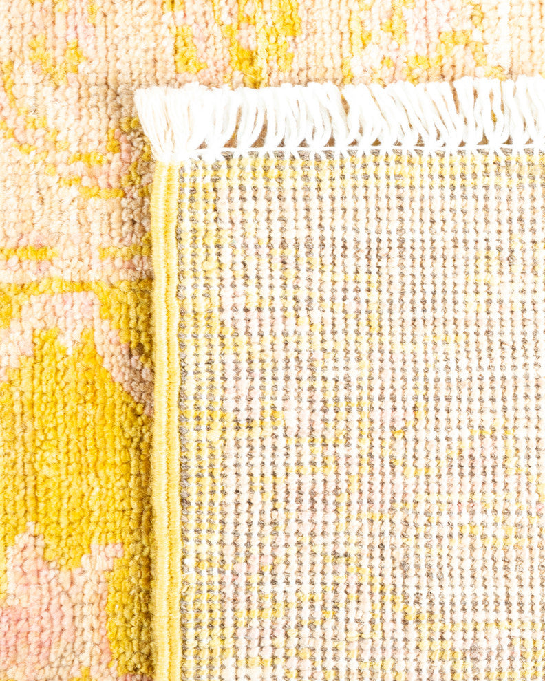 Eclectic, One-of-a-Kind Hand-Knotted Area Rug Yellow, 2'9"x11'8"