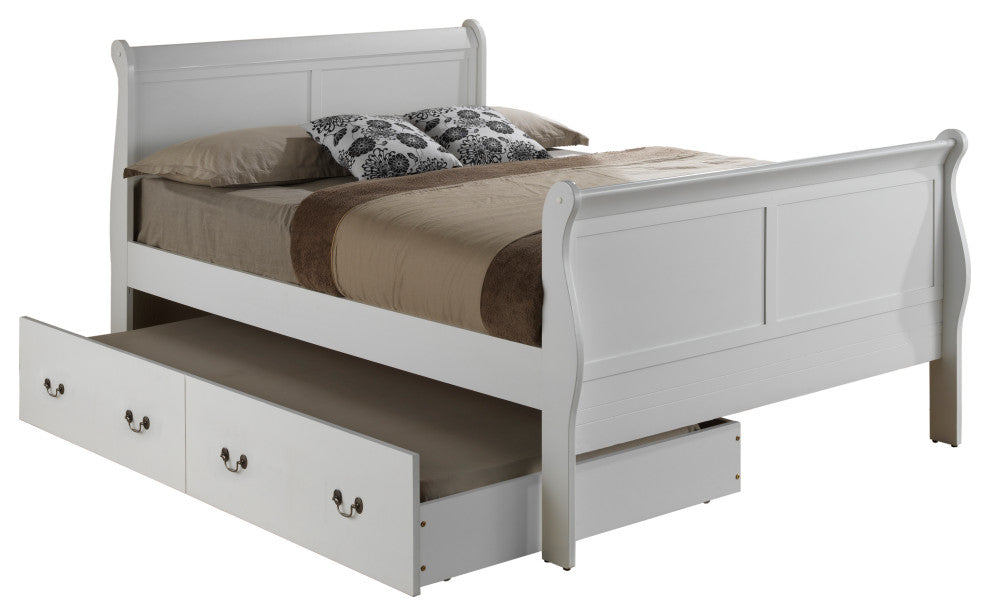 Full Trundle Bed, White