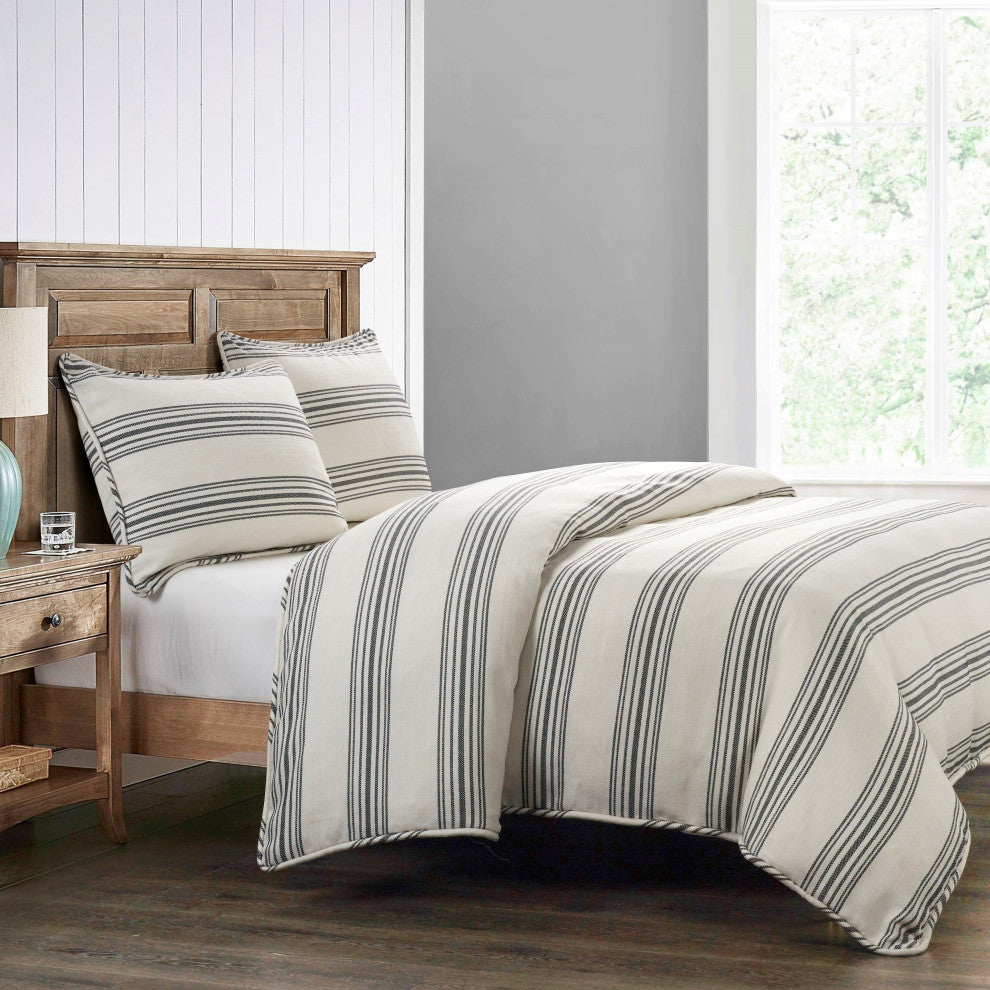 Prescott Duvet Cover Set, Super King, Black, 3 Piece