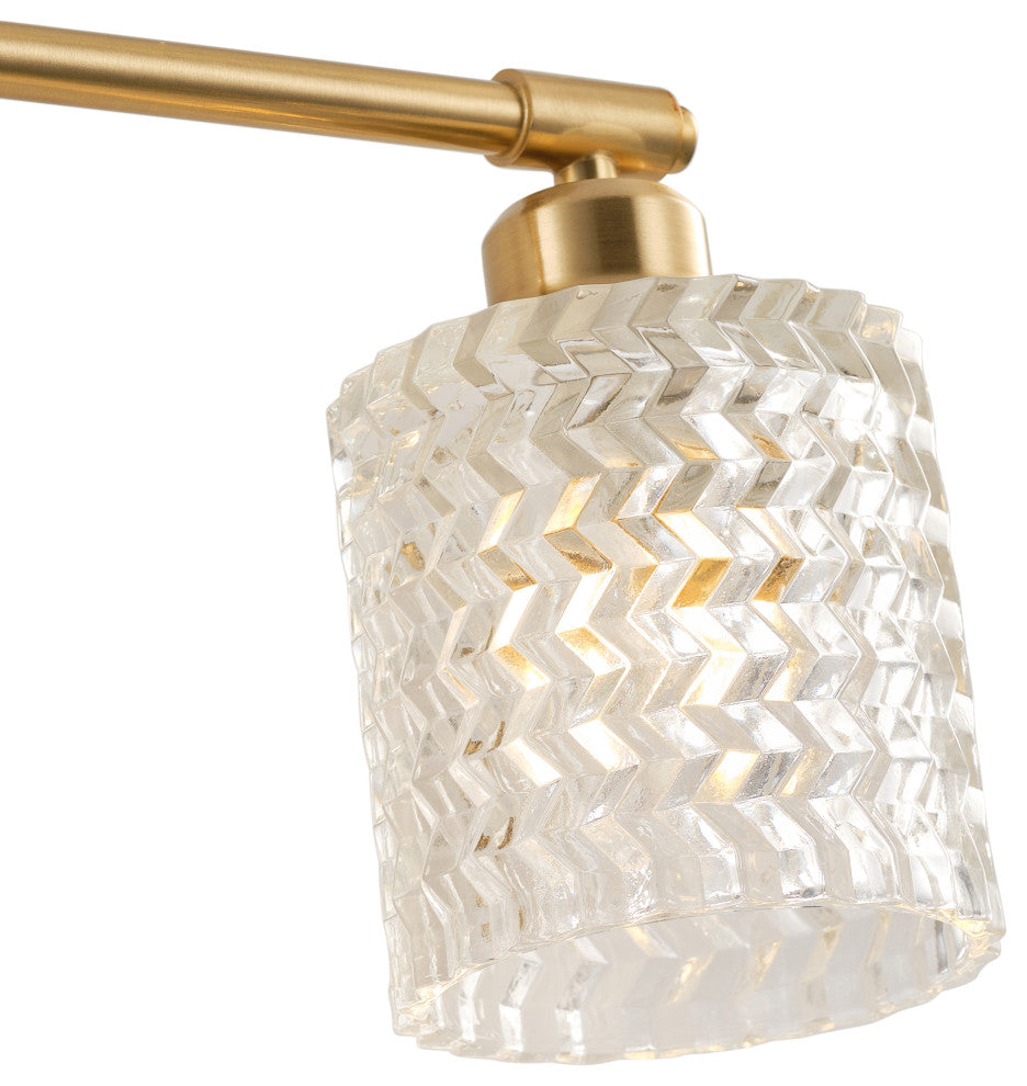 Modern 3-Light Bathroom Vanity Light with Textured Cylinder Glass Shade
