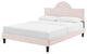 Platform Bed Frame, King Size, Pink, Velvet, Modern, Bedroom Master Guest Suite