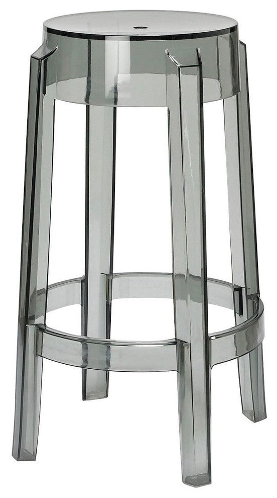 Stool in Transparent Smoke Counter Height Clear Smoke Counter Stool