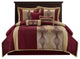 Kath 7-Piece Jacquard Comforter Set, Wine Gold, King