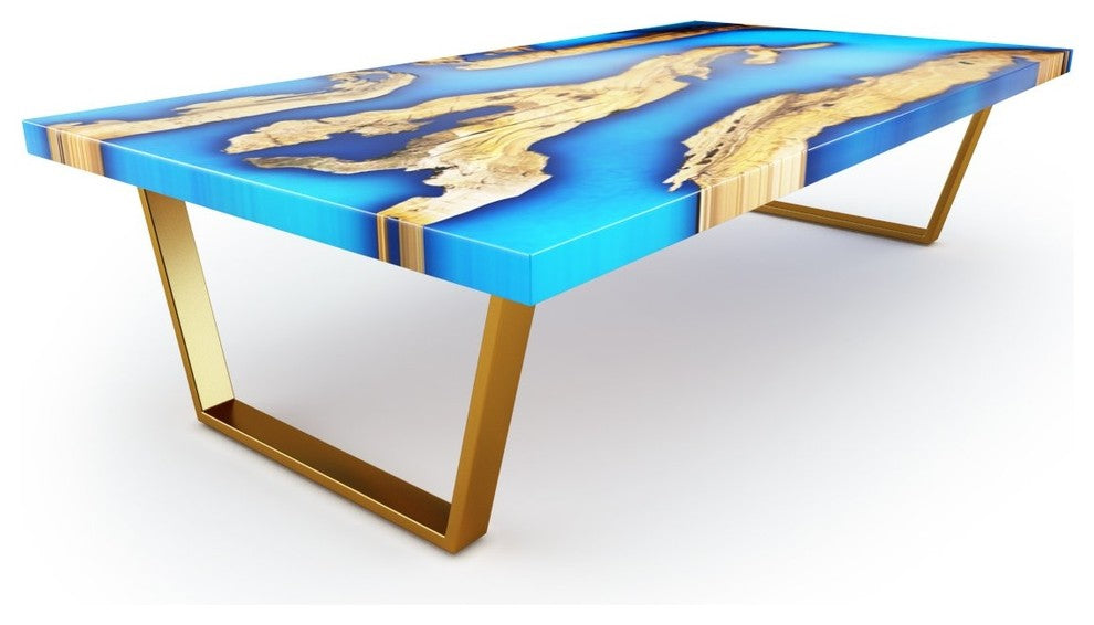 Rectangular Olive Wood Coffee Table, 47" x 23.5" (120cm x 60cm), Opaque White