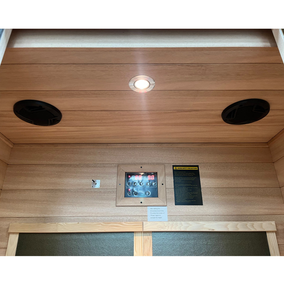 Extendable Indoor FAR Infrared Heating Sauna Bluetooth, Wood, 2-Person