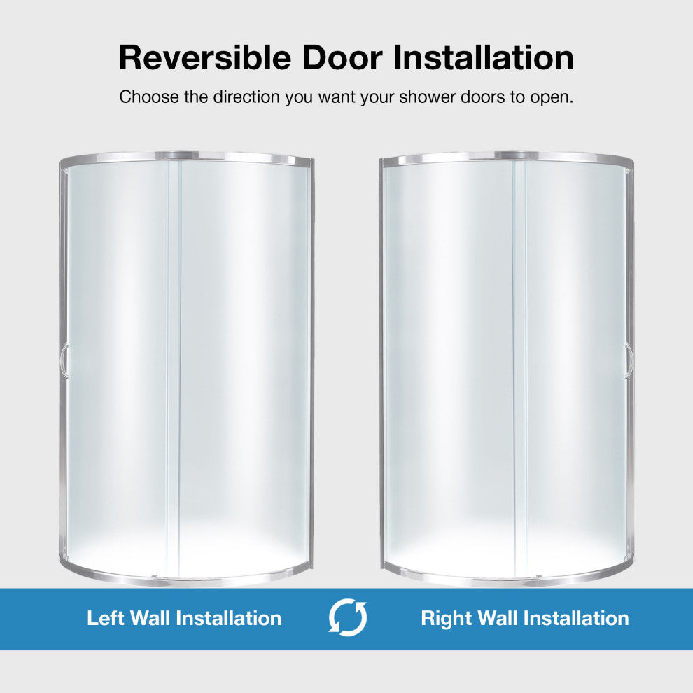 Ove Decors Breeze Shower Kit, Frosted Panels and Base, Chrome, 34"