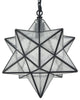 Pesaro Moravian Star Pendant Light 14-inch Seeded Glass Shade, Black