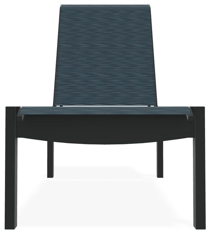 Leeward Sling Stackable Outdoor Chaise Lounge, Nimbus Ocean/Graphite