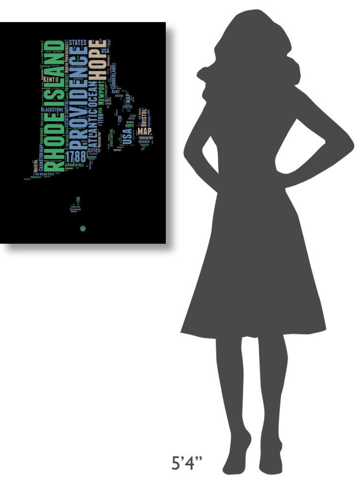 "Rhode Island Word Cloud 2" Fine Art Print