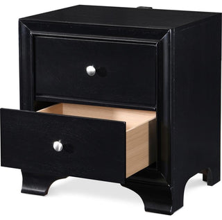 ClickDecor Edmond 2 Drawer Nightstand with USB Black