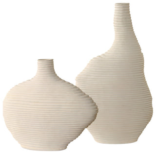 Uttermost Duostacked Matte White Vases, S/2