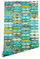 Deny Designs Sharon Turner Sagar Ikat Wallpaper, Blue, 2'x8'
