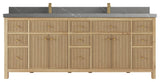 Sonoma Teak 84 Double Sink Vanity in Light  Natural with 2" Piatra Gray Quartz