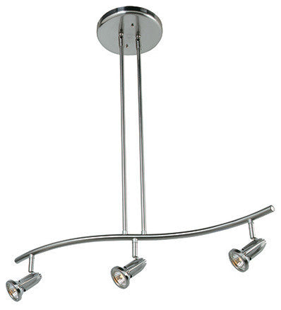 Cobra LED Spotlight Pendant, 3-Light, Brushed Steel Finish