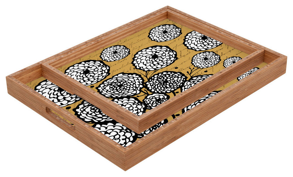 Deny Designs Julia Da Rocha Flowery Letter Rectangular Tray