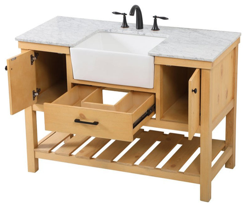 Home Living 22" Farmhouse Natural Wood-Light Bathroom Vanity