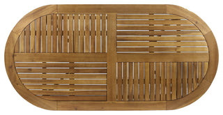GDF Studio Baia Outdoor 70" Oval Acacia Wood Dining Table, Teak