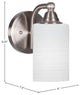 Paramount Wall Sconce, Brushed Nickel, 4" White Matrix Glass