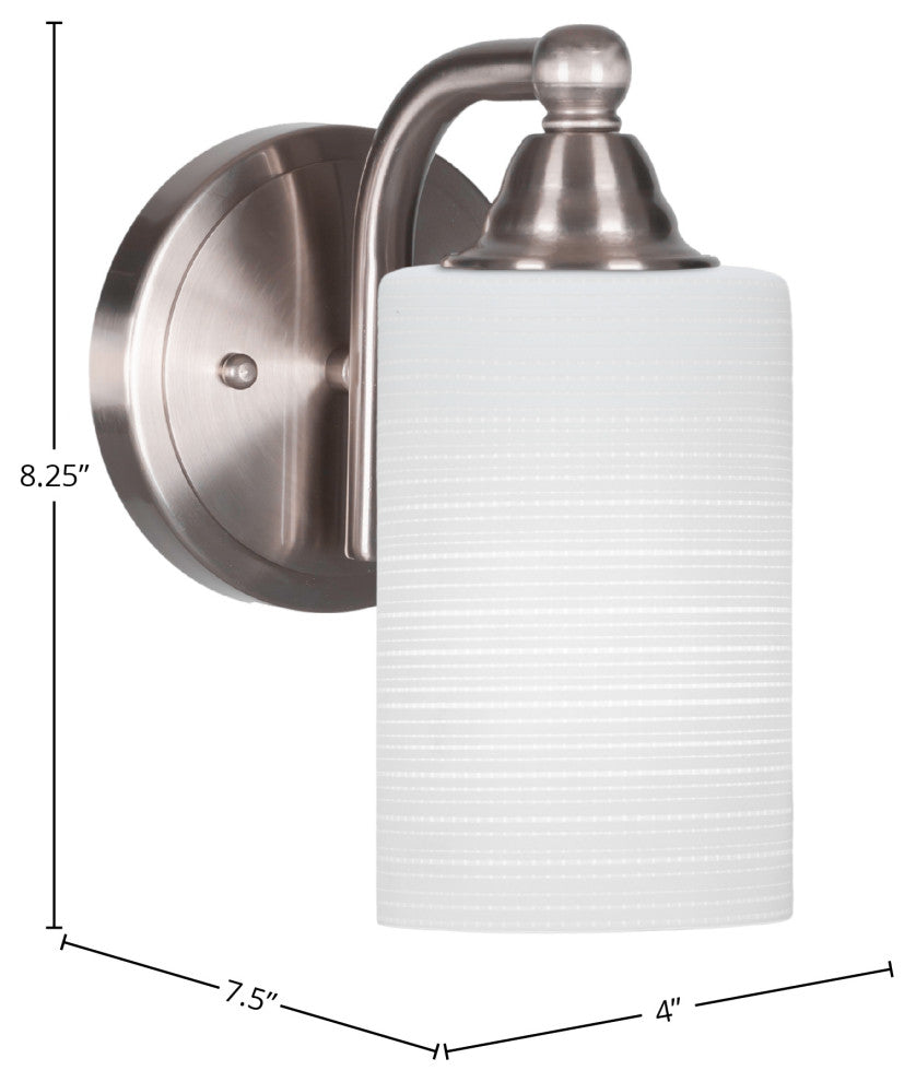 Paramount Wall Sconce, Brushed Nickel, 4" White Matrix Glass