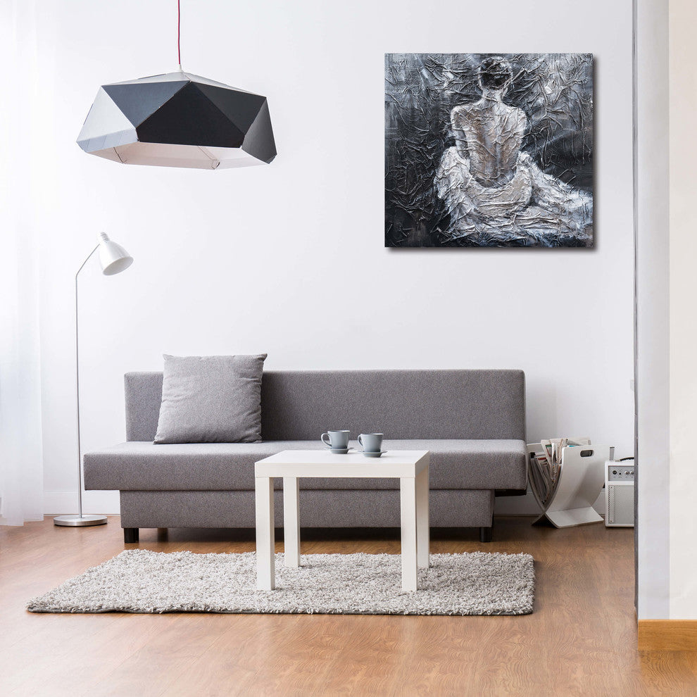 "A Lonely Night" Hand Painted Canvas Art, 40"x40" - Wrapped Canvas Painting