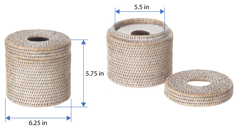 La Jolla Rattan Toilet Paper Roll Cover & Tissue Dispenser