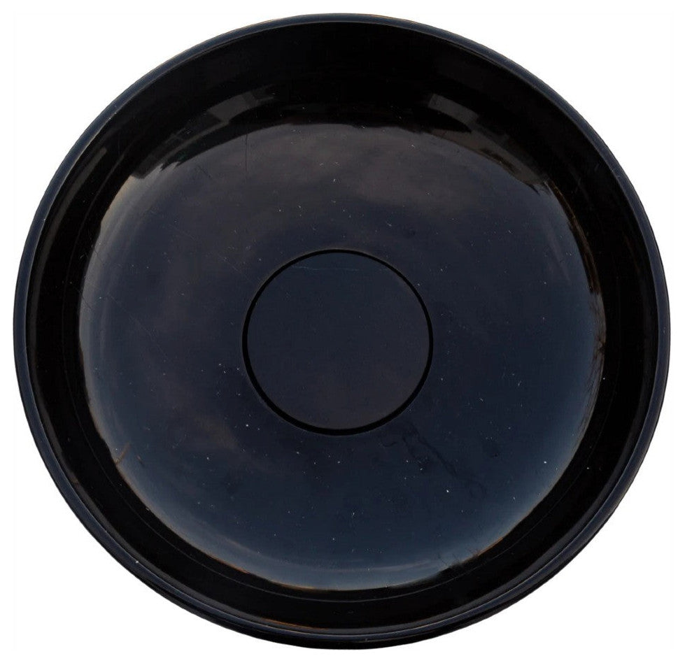 Natural Stone Toros Black Marble Above Counter Vessel Sink Polished (D)16" (H)6"