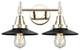 Innovations 447-2W-PN-M6-BK Caden 2 Light Bath Vanity Light, Polished Nickel