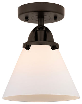 Large Cone Semi-Flush Mount, Oil Rubbed Bronze, Matte White, Matte White