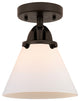Large Cone Semi-Flush Mount, Oil Rubbed Bronze, Matte White, Matte White