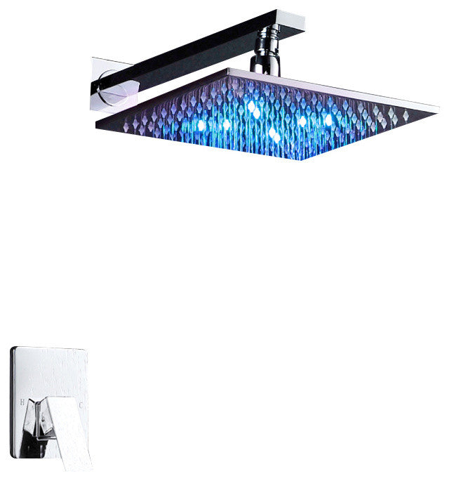 Leonardo LED Light Shower Head With Built in Mixer