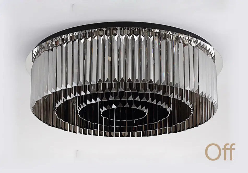 Gio Flush Mount Smoke Crystal Chandelier