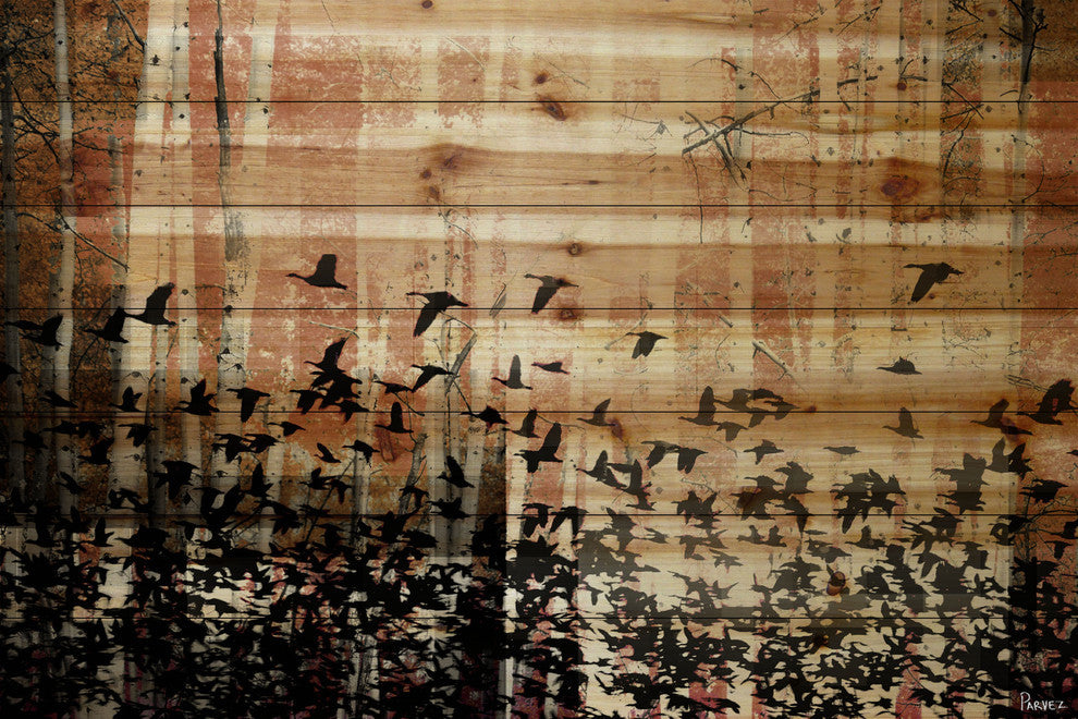 "Aspen Wood" UV Ink Print on Natural Pine Wood, 36"x24"