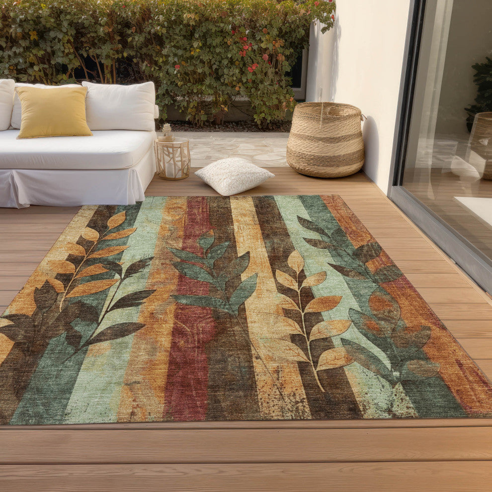 Machine Washable Indoor/Outdoor Chantille ACN1871 Wheat 3' x 5' Rug