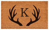Calloway Mills Antler Monogram Doormat, 24"x36", Letter K