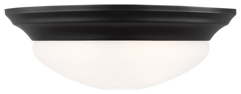 Sea Gull Nash 2-Light Flush Mount Midnight Black